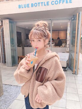 「ADOLESCENCE （アドレセンス）のアイテム（ムートンコート）」を使った、Erinkoさん（レディース・152cm）の秋コーディネート