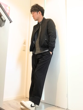 「URBAN RESEARCH（アーバンリサーチ）のアイテム（ミリタリージャケット）」を使った、A☆Gさん（メンズ・176cm）の冬コーディネート