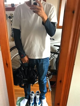 「H.R.REMAKE（アールエイチリメイク）のアイテム」を使った、⭐︎さん（メンズ・170cm）の夏コーディネート