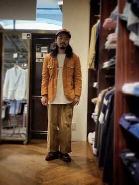 「JUNYA WATANABE MAN（ジュンヤワタナベマン）のアイテム（テーラードジャケット）」を使った、さえききょうへいさん（メンズ・165cm）の春コーディネート