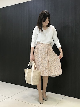 「UNTITLED（アンタイトル）のアイテム（かごバッグ）」を使った、UNTITLEDさん（レディース・168cm）の春コーディネート