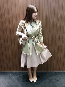 「UNTITLED（アンタイトル）のアイテム（トレンチコート）」を使った、UNTITLEDさん（レディース・148cm）の春コーディネート