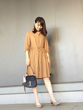 「UNTITLED（アンタイトル）のアイテム（シャツワンピース）」を使った、UNTITLEDさん（レディース・169cm）の春コーディネート