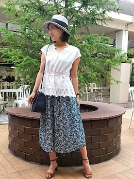 「UNTITLED（アンタイトル）のアイテム（帽子）」を使った、UNTITLEDさん（レディース・163cm）の夏コーディネート