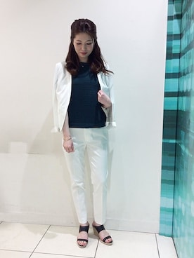 「UNTITLED（アンタイトル）のアイテム（ノーカラージャケット）」を使った、UNTITLEDさん（レディース・167cm）の夏コーディネート