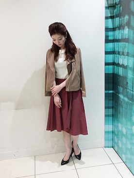 「UNTITLED（アンタイトル）のアイテム（ライダースジャケット）」を使った、UNTITLEDさん（レディース・167cm）の夏コーディネート