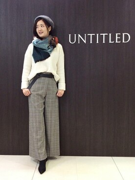 「UNTITLED（アンタイトル）のアイテム（ハンチング/ベレー帽）」を使った、UNTITLEDさん（レディース・168cm）の秋コーディネート