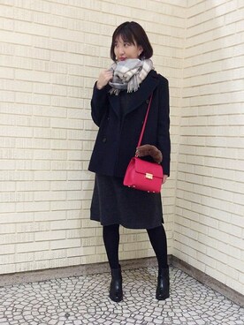 「UNTITLED（アンタイトル）のアイテム（ピーコート）」を使った、UNTITLEDさん（レディース・163cm）の秋コーディネート
