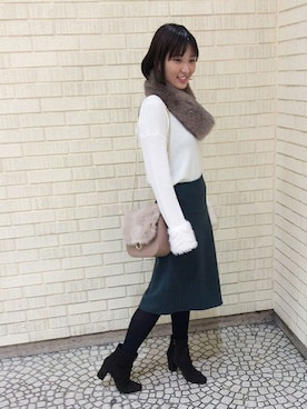「UNTITLED（アンタイトル）のアイテム（ブーツ）」を使った、UNTITLEDさん（レディース・163cm）の冬コーディネート