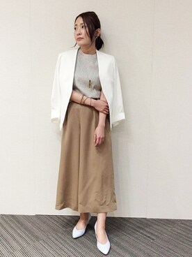 「UNTITLED（アンタイトル）のアイテム（ノーカラージャケット）」を使った、UNTITLEDさん（レディース・150cm）の春コーディネート