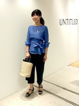 「UNTITLED（アンタイトル）のアイテム（かごバッグ）」を使った、UNTITLEDさん（レディース・163cm）の春コーディネート