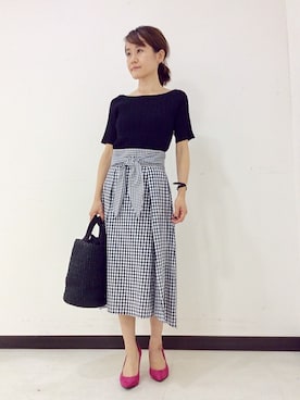 「UNTITLED（アンタイトル）のアイテム（かごバッグ）」を使った、UNTITLEDさん（レディース・150cm）の夏コーディネート