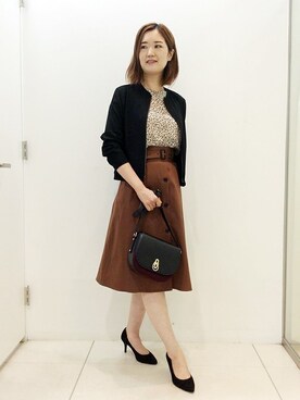 「UNTITLED（アンタイトル）のアイテム（ノーカラージャケット）」を使った、UNTITLEDさん（レディース・168cm）の秋コーディネート
