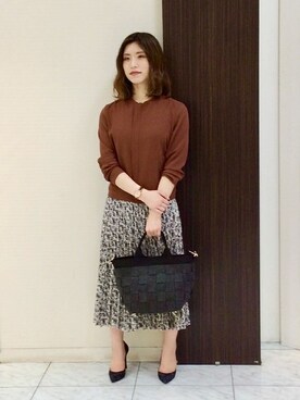 「UNTITLED（アンタイトル）のアイテム（ノーカラージャケット）」を使った、UNTITLEDさん（レディース・155cm）の秋コーディネート
