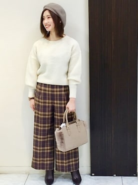 「UNTITLED（アンタイトル）のアイテム（帽子）」を使った、UNTITLEDさん（レディース・155cm）の秋コーディネート