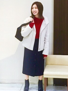 「UNTITLED（アンタイトル）のアイテム（ダウンジャケット/コート）」を使った、UNTITLEDさん（レディース・155cm）の秋コーディネート