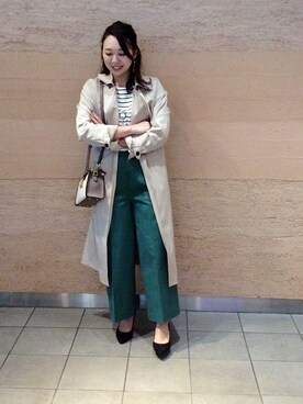「UNTITLED（アンタイトル）のアイテム（トレンチコート）」を使った、UNTITLEDさん（レディース・159cm）の冬コーディネート