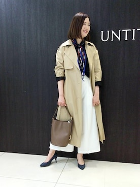 「UNTITLED（アンタイトル）のアイテム（トレンチコート）」を使った、UNTITLEDさん（レディース・168cm）の春コーディネート