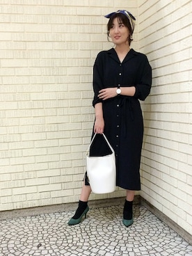 「ロング丈」｜「アイテム（財布/小物）」を使った、UNTITLEDさん（レディース・163cm）の春コーディネート