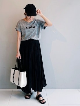 「UNTITLED（アンタイトル）のアイテム（スカート）」を使った、UNTITLEDさん（レディース・156cm）の夏コーディネート
