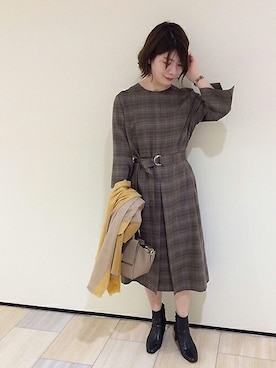 「UNTITLED（アンタイトル）のアイテム（ワンピース/ドレス）」を使った、UNTITLEDさん（レディース・160cm）の秋コーディネート