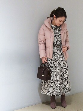 ダウンジャケット コートを使った ベビーピンク の人気ファッションコーディネート Wear
