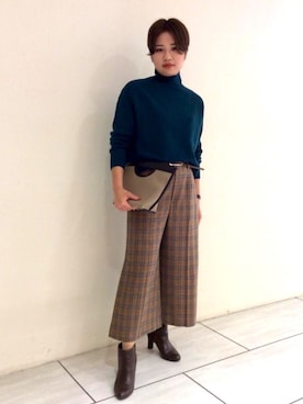 「UNTITLED（アンタイトル）のアイテム（パンツ）」を使った、UNTITLEDさん（レディース・165cm）の冬コーディネート
