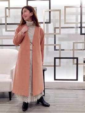 「UNTITLED（アンタイトル）のアイテム（ジャケット/アウター）」を使った、UNTITLEDさん（レディース・155cm）の冬コーディネート