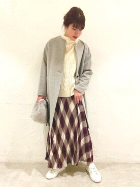 「UNTITLED（アンタイトル）のアイテム（ジャケット/アウター）」を使った、UNTITLEDさん（レディース・163cm）の冬コーディネート
