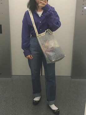 「Guess（ゲス）のアイテム（バレエシューズ）」を使った、yuiさん（レディース・155cm）の夏コーディネート