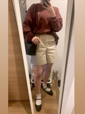 「スエット」｜「アイテム（バレエシューズ）」を使った、yuiさん（レディース・155cm）の秋コーディネート