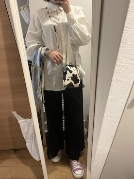 「select MOCA（セレクトモカ）のアイテム（セットアップ）」を使った、yuiさん（レディース・155cm）の春コーディネート