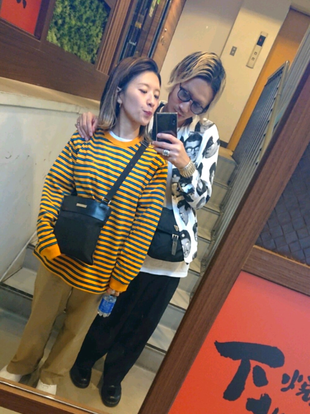 「下北沢、ボーダー、カジュアル、メンズライク、BEAMS、秋コーデ、カップルコーデ」｜「UNIQLOのアイテム（チノパンツ、ベージュ系）」を使った、yurikoさん（レディース・155cm）の秋コーディネートの1枚目の写真
