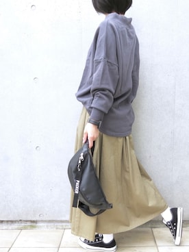 「ニコアンド」｜「アイテム（スリッポン）」を使った、なな☺︎さん（レディース・155cm）の春コーディネート