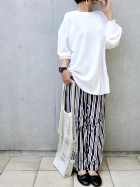 「ワッフル」｜「アイテム（ラッピングキット）」を使った、なな☺︎さん（レディース・155cm）の春コーディネート