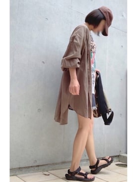「アイテム（メッセンジャーバッグ、その他）」を使った、なな☺︎さん（レディース・155cm）の夏コーディネート
