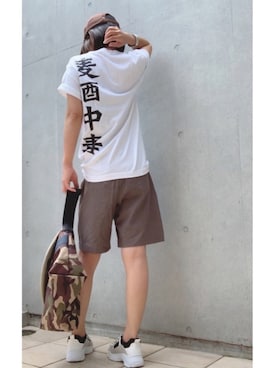 「アイテム（メッセンジャーバッグ、その他）」を使った、なな☺︎さん（レディース・155cm）の夏コーディネート