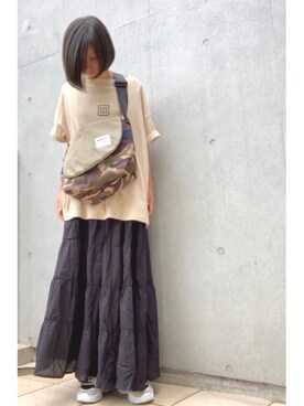 なな☺︎さんの「WEARISTA Deco × INTER FACTORY　ロゴプリントビッグTシャツ」を使ったコーディネート