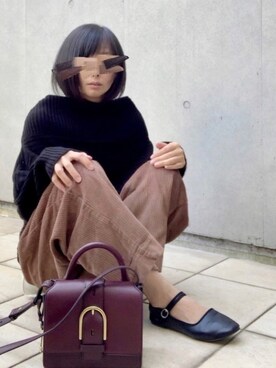 「カンフーシューズ」｜なな☺︎さん（レディース・155cm）の冬コーディネート