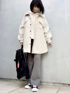 「DHOLIC（ディーホリック）のアイテム（その他アウター）」を使った、なな☺︎さん（レディース・155cm）の冬コーディネート