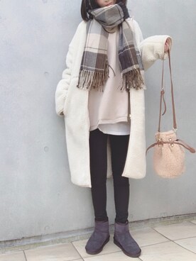 「NOLLEY’S（ノーリーズ）のアイテム（その他アウター）」を使った、なな☺︎さん（レディース・155cm）の冬コーディネート