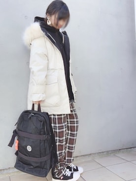 「La-gemme」｜「アイテム（その他アウター）」を使った、なな☺︎さん（レディース・155cm）の冬コーディネート