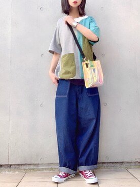 「不要不急の外出は控える日コーデ」｜なな☺︎さん（レディース・155cm）の春コーディネート