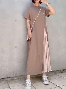 「Bou Jeloud」｜「アイテム（ワンピース/ドレス）」を使った、なな☺︎さん（レディース・155cm）の春コーディネート