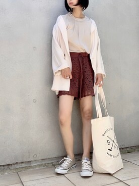「ミサリナ」｜「アイテム（ジャケット/アウター）」を使った、なな☺︎さん（レディース・155cm）の春コーディネート