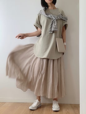 「STYLE DELI（スタイルデリ）のアイテム（アクセサリー）」を使った、なな☺︎さん（レディース・155cm）の春コーディネート
