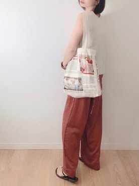 「ママファッション」｜「アイテム（ビーチサンダル）」を使った、なな☺︎さん（レディース・155cm）の夏コーディネート