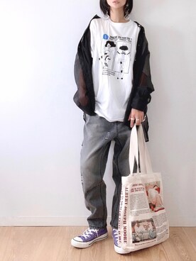 「mel（メル）のアイテム（バッグ）」を使った、なな☺︎さん（レディース・155cm）の夏コーディネート