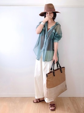 「STYLE DELI（スタイルデリ）のアイテム（アクセサリー）」を使った、なな☺︎さん（レディース・155cm）の夏コーディネート