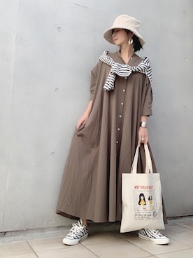 「7分袖」｜「アイテム（その他）」を使った、なな☺︎さん（レディース・155cm）の夏コーディネート